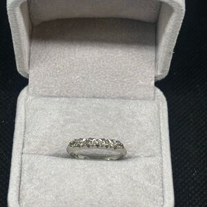 14K White Gold Diamond Ring, size 5.5